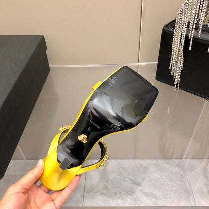 Versace Medusa Rhinestone Mules