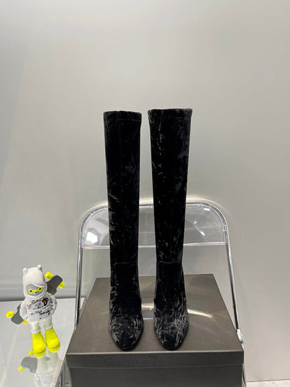 YSL  Talia Boots In Velvet
