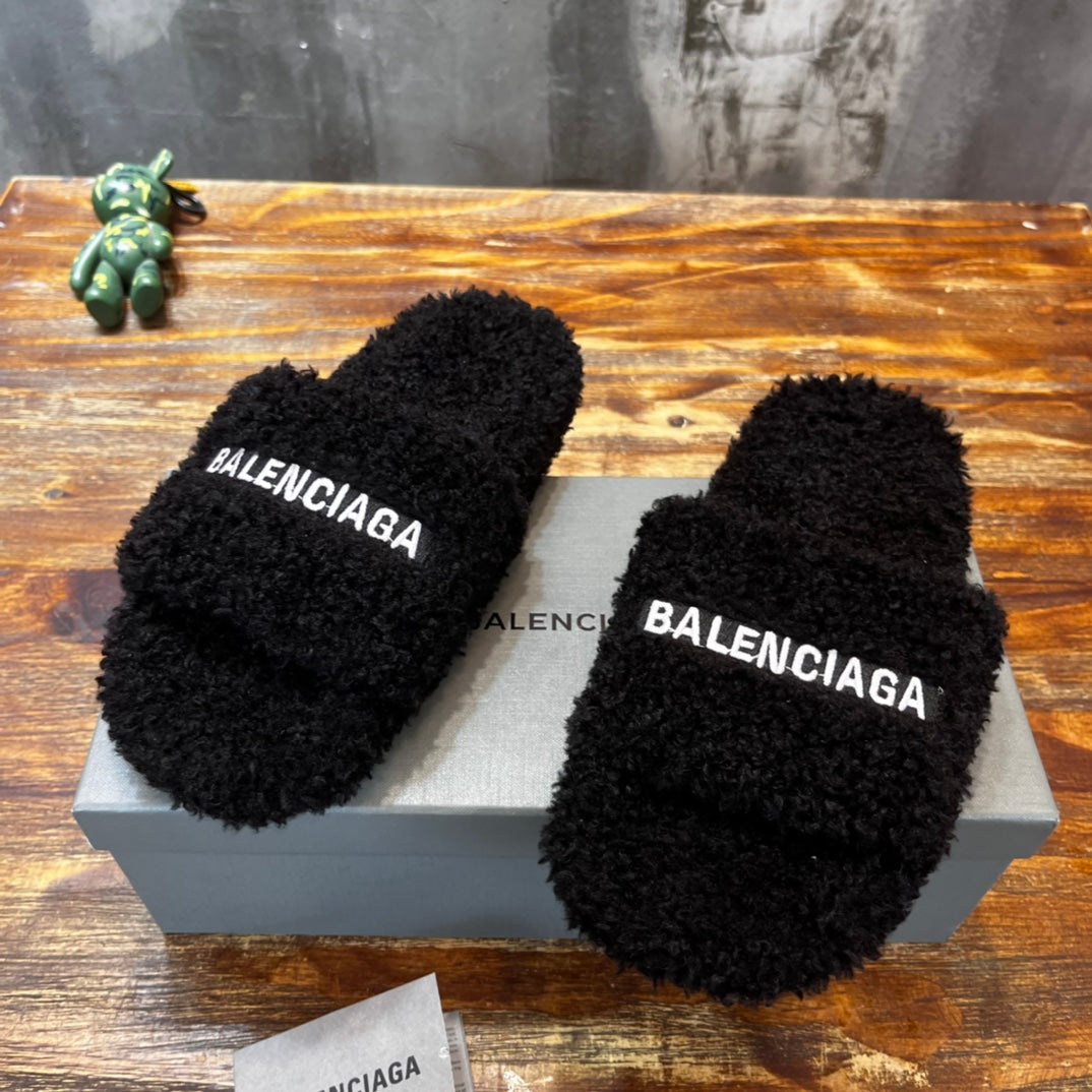 Balenciaga Furry Slide Sandals