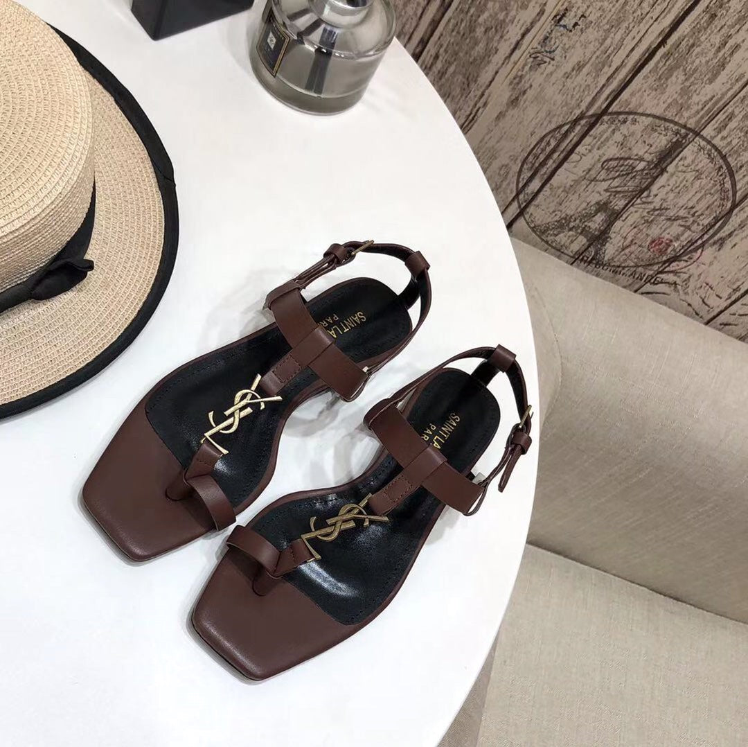 YSL Cassandra Flat Sandals