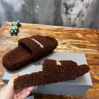 Balenciaga Furry Slide Sandals