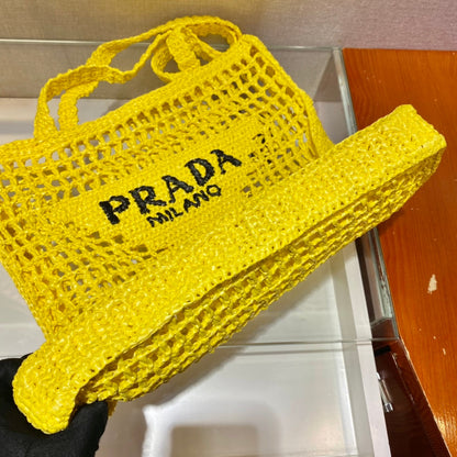 Prada Raffia Tote Bag
