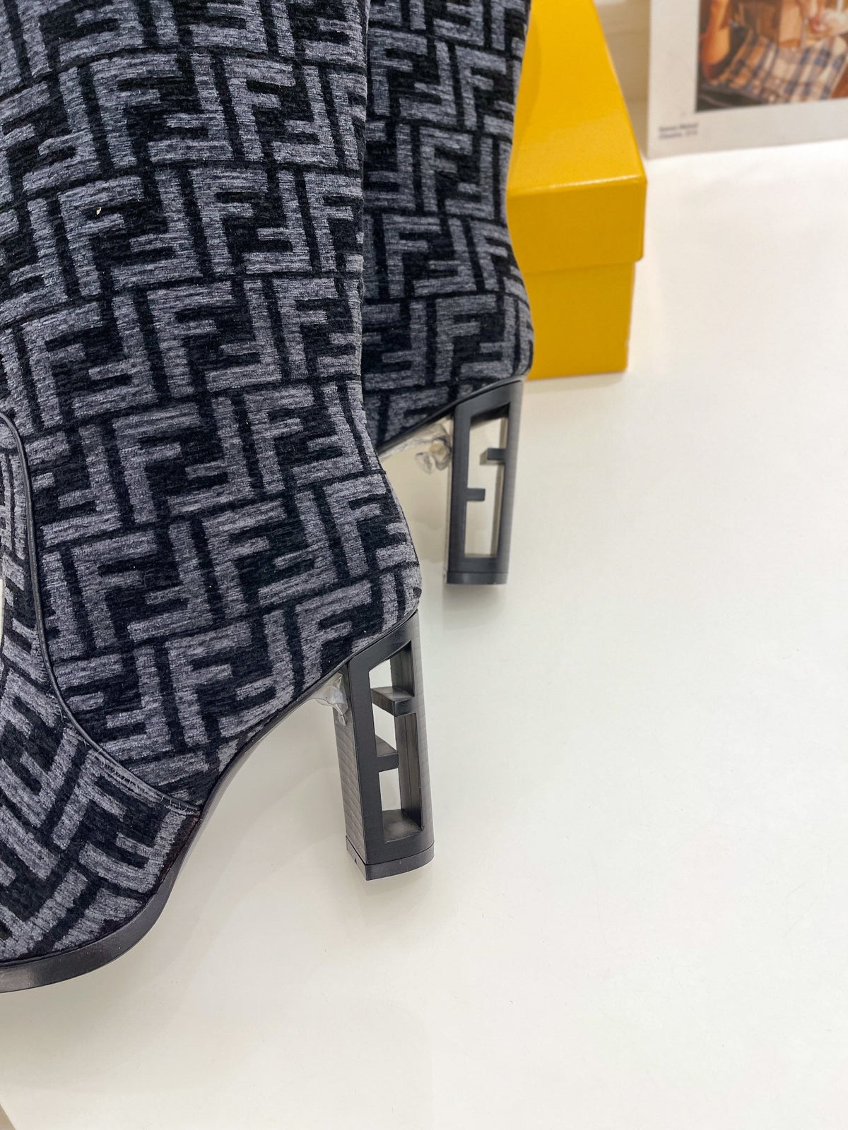 Fendi High-heeled  FF Chenille Boots