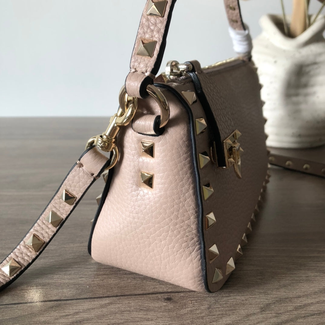 Valentino Garavani Small Rockstud  Grainy  Crossbody Bag