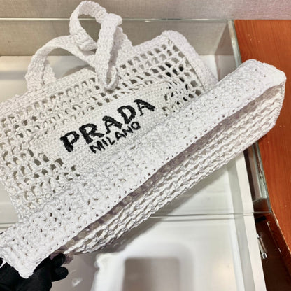 Prada Raffia Tote Bag