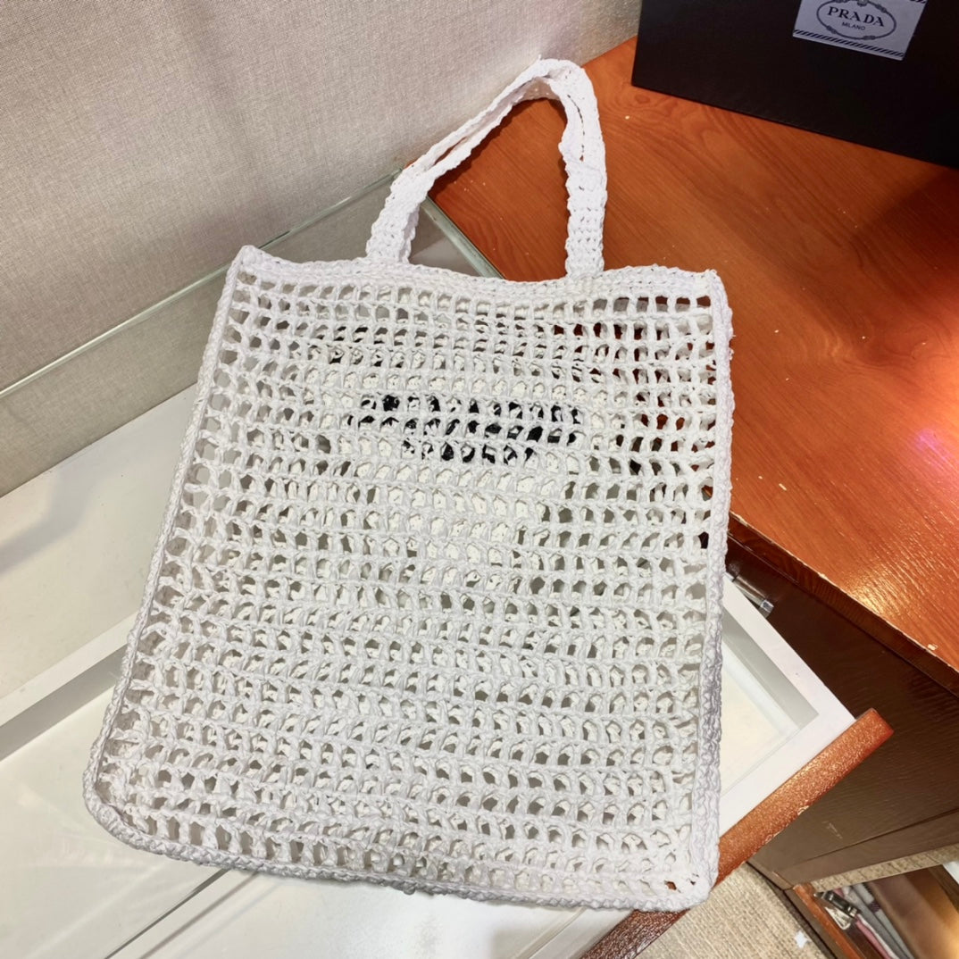 Prada Raffia Tote Bag