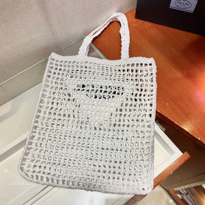 Prada Raffia Tote Bag