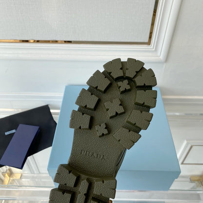 Prada Monolith brushed Rois Leather And Nylon Boots