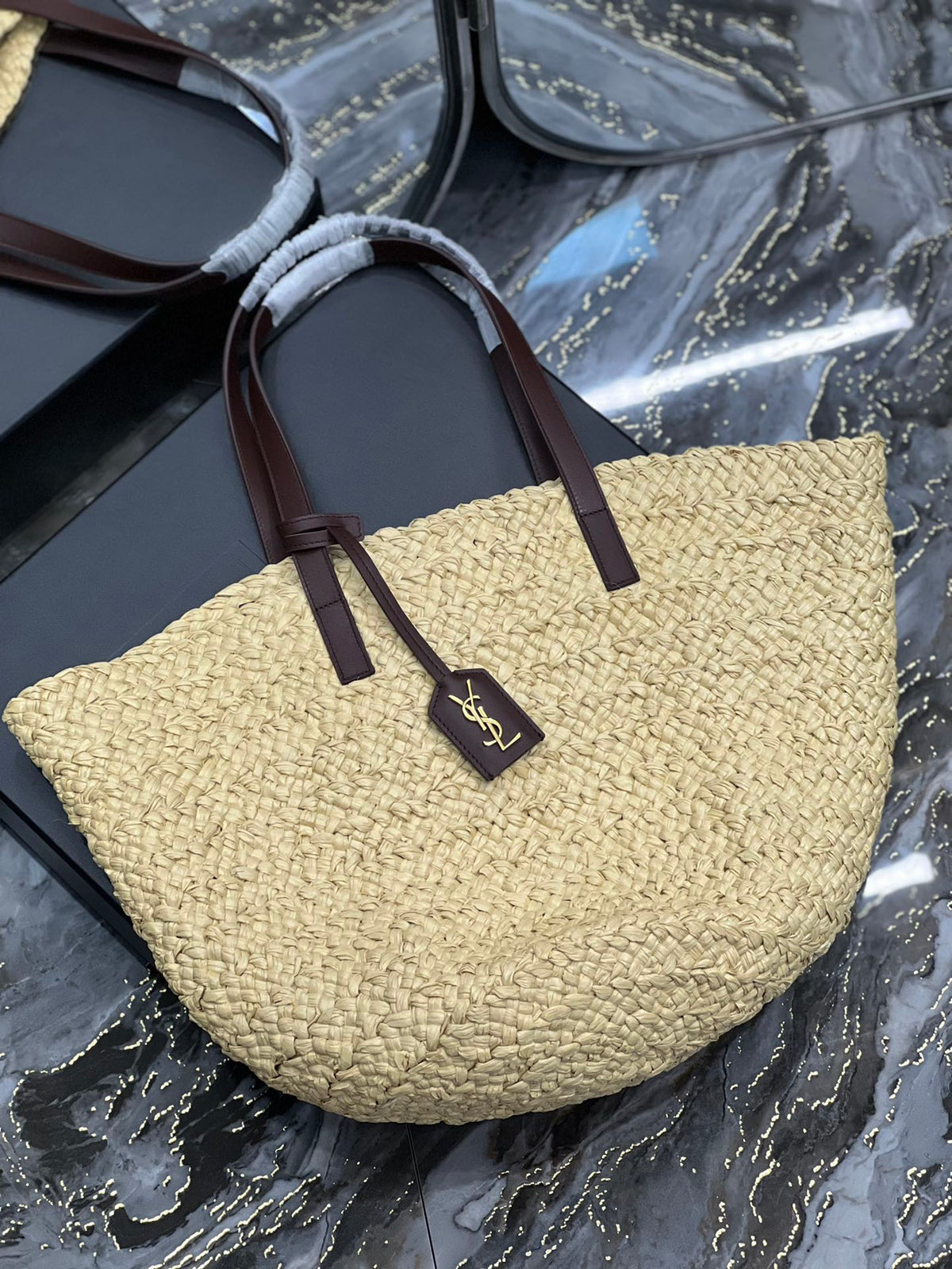 YSL Painer Medium Bag In Raffia