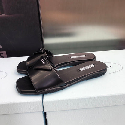 Prada Brushed Leather  Slides