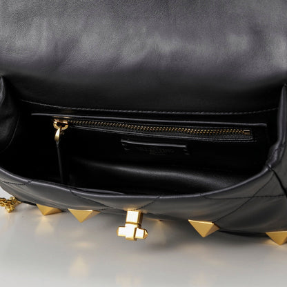 Valentino Garavani Medium Roman Stud The Shoulder Bag In Nappa With Chain