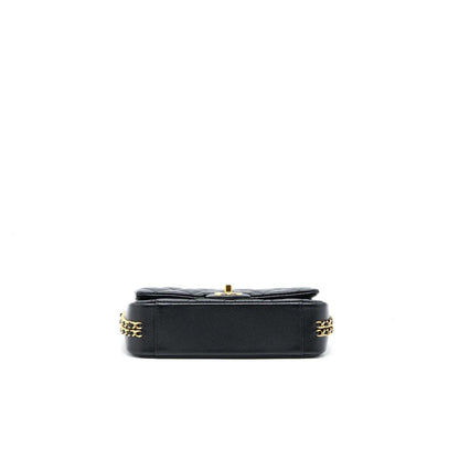 CHANEL 23C MINI FLAP BAG CHAIN GRAINED CALFSKIN BLACK