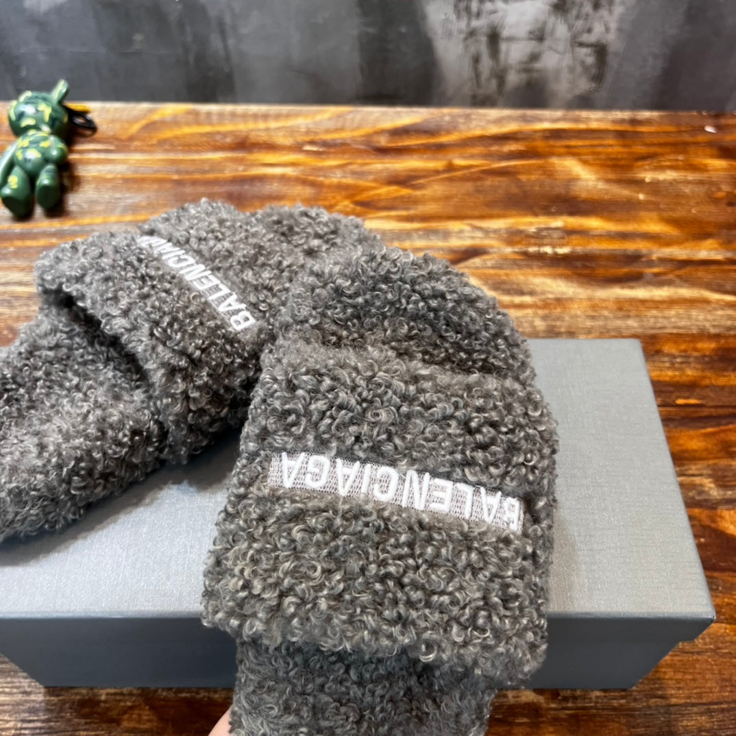 Balenciaga Furry Slide Sandals