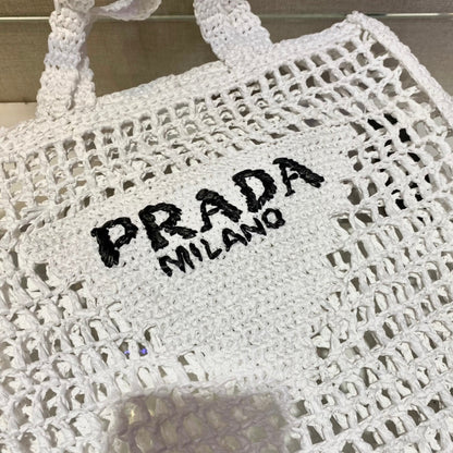 Prada Raffia Tote Bag