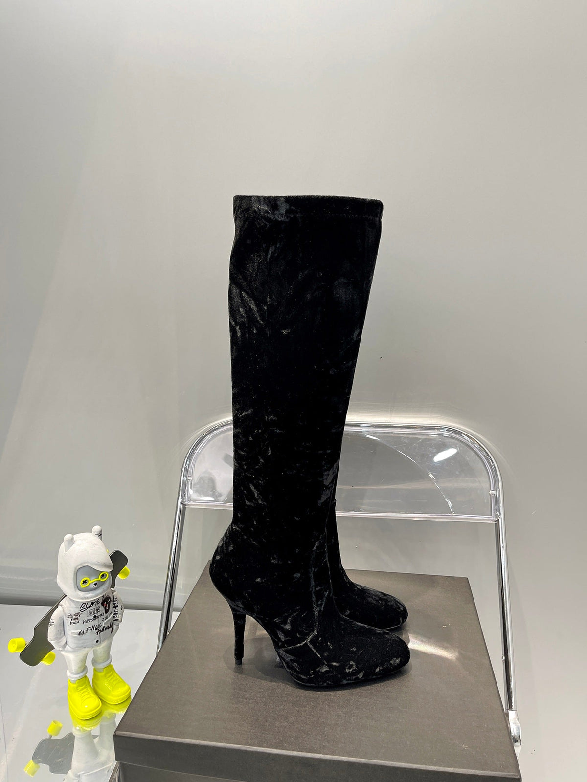 YSL  Talia Boots In Velvet