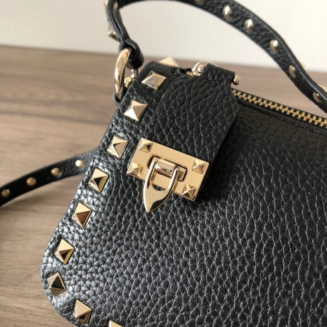 Valentino Garavani Small Rockstud  Grainy  Crossbody Bag