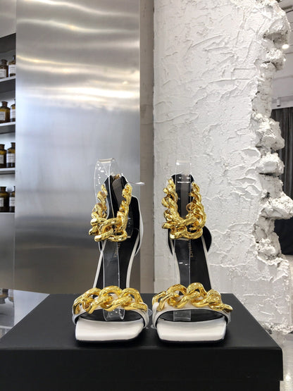 Versace  Medusa Chain Nappa Leather Sandals