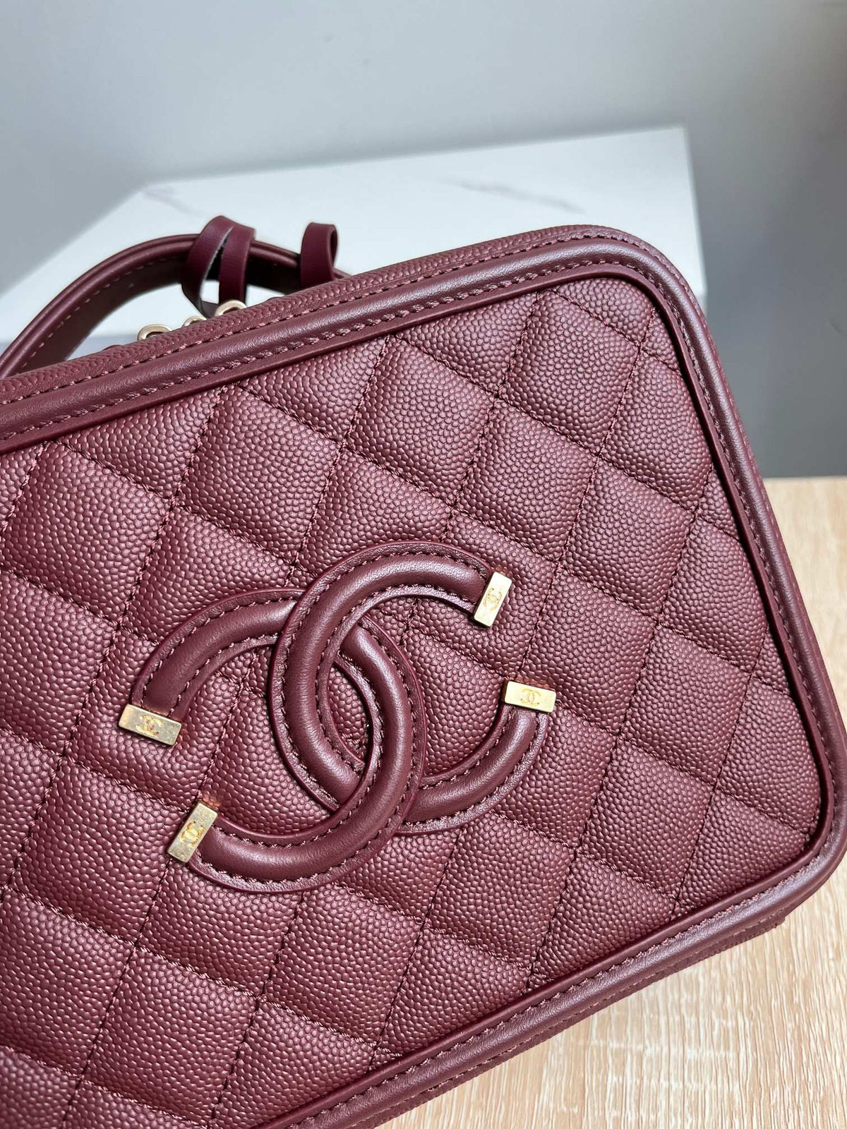 Chanel Caivar Filigree Vanity  Bag