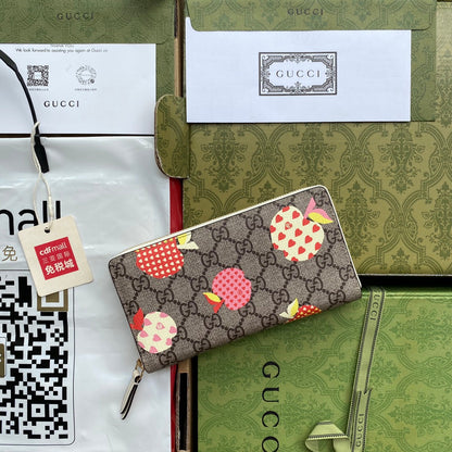 Gucci Les Pommes Zip Around Wallet