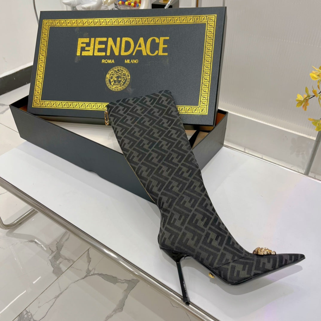 Versace Fendace FF Jaccquard Boots
