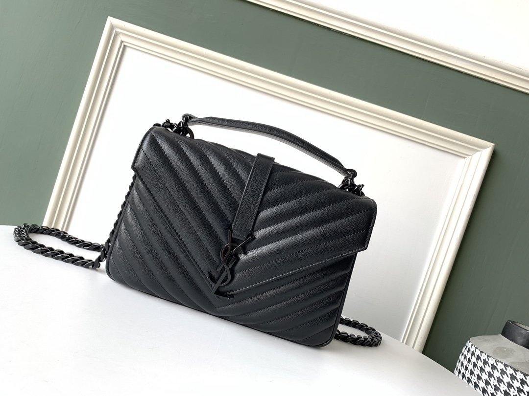 YSL College Medium Quilted Leather Bag