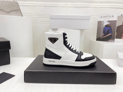 Prada Downtown Leather High Top Sneakers