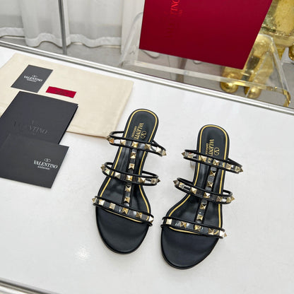 Valentino Leather Slide Sandal 60 MM
