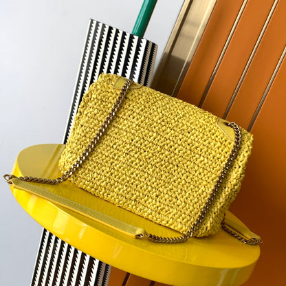 YSL Niki Medium Chain Bag In Raffia