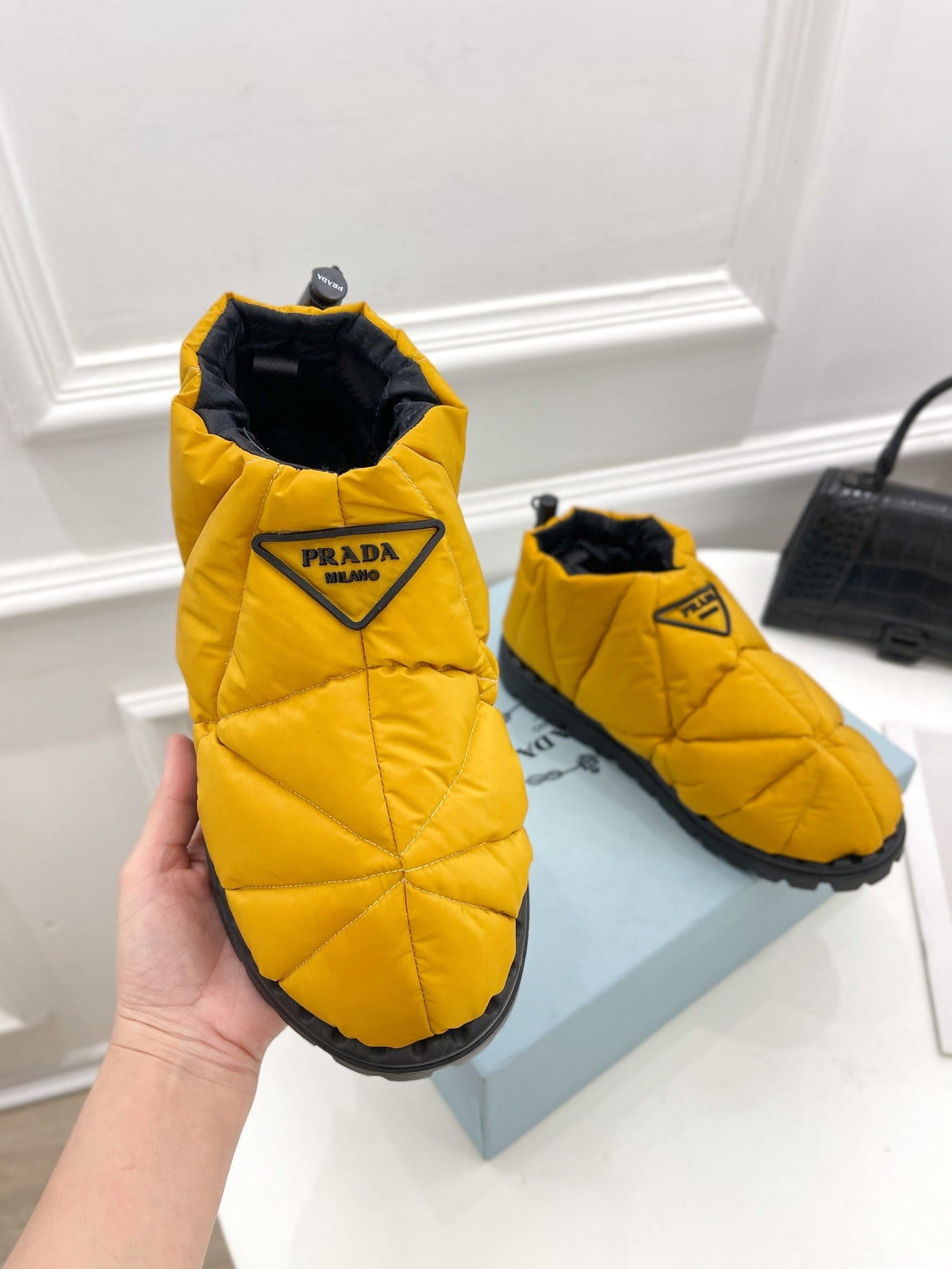 Prada  Paddled Nylon Slip on Shoes