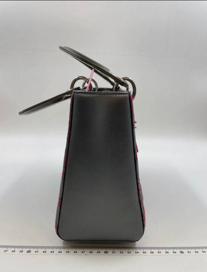 Lady Dior Medium Gunmetal Grey Cannage Lambskin 2011 Limited Edition Handbag Rovelle Bags