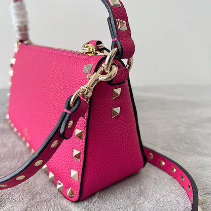 Valentino Garavani Small Rockstud  Grainy  Crossbody Bag