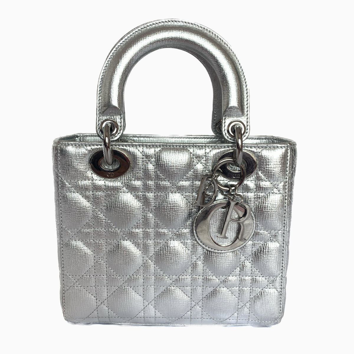 Lady Dior ABCdior Small Silver Cannage Lambskin Handbag Rovelle Bags
