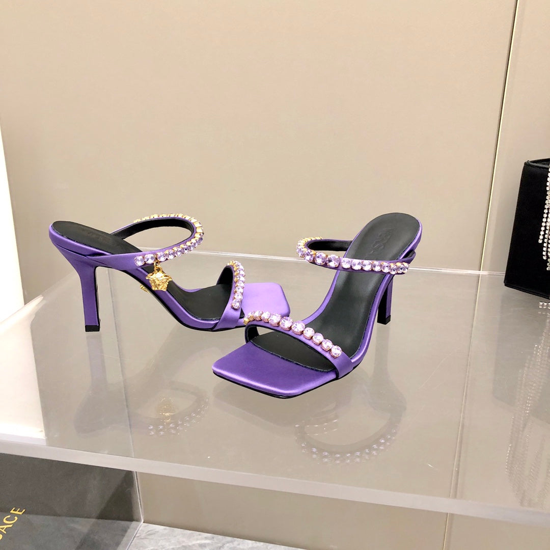 Versace Medusa Rhinestone Mules