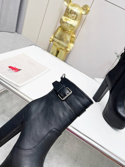 YSL  Cherry Buckle Platform Boots