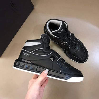 Valentino One Stud High Top Nappa Sneakers