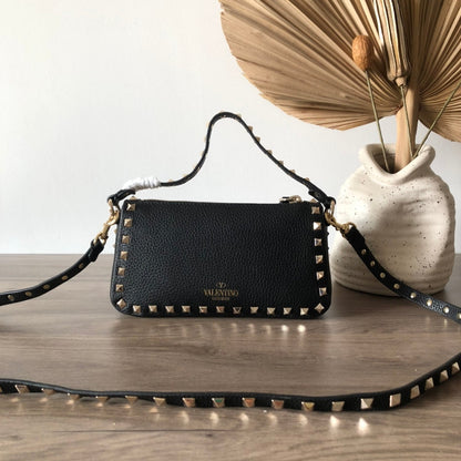 Valentino Garavani Small Rockstud  Grainy  Crossbody Bag