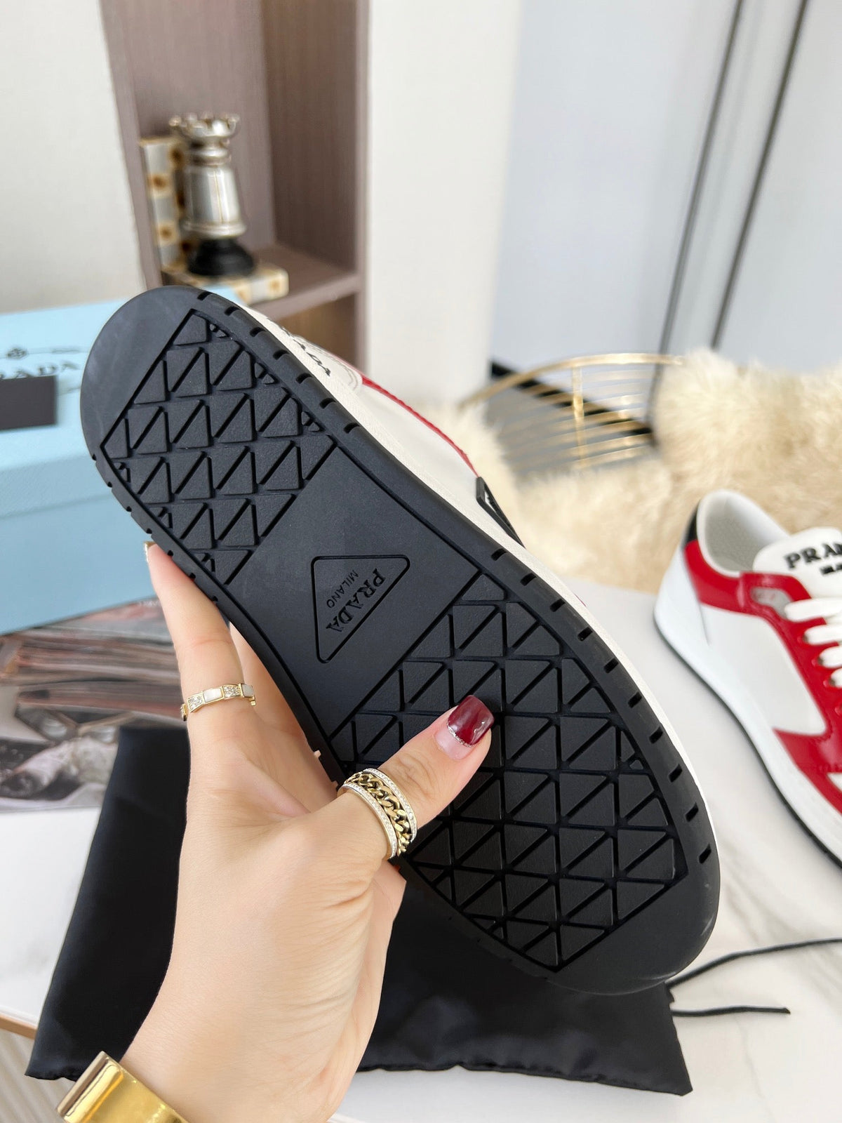 Prada District Leather Sneakers