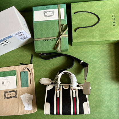 Gucci Small Canvas Top Handle Bag with Double G