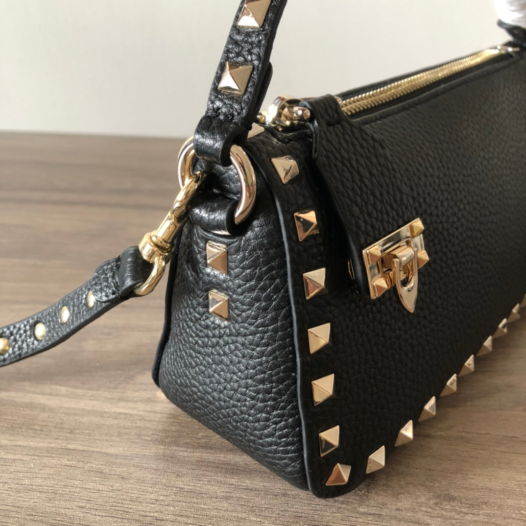 Valentino Garavani Small Rockstud  Grainy  Crossbody Bag