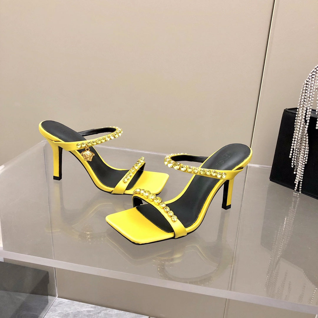 Versace Medusa Rhinestone Mules