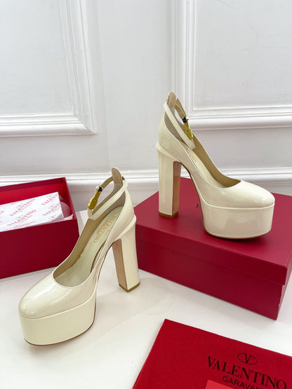 Valentino Tan-go Platform Patent Leather Sandal 155MM