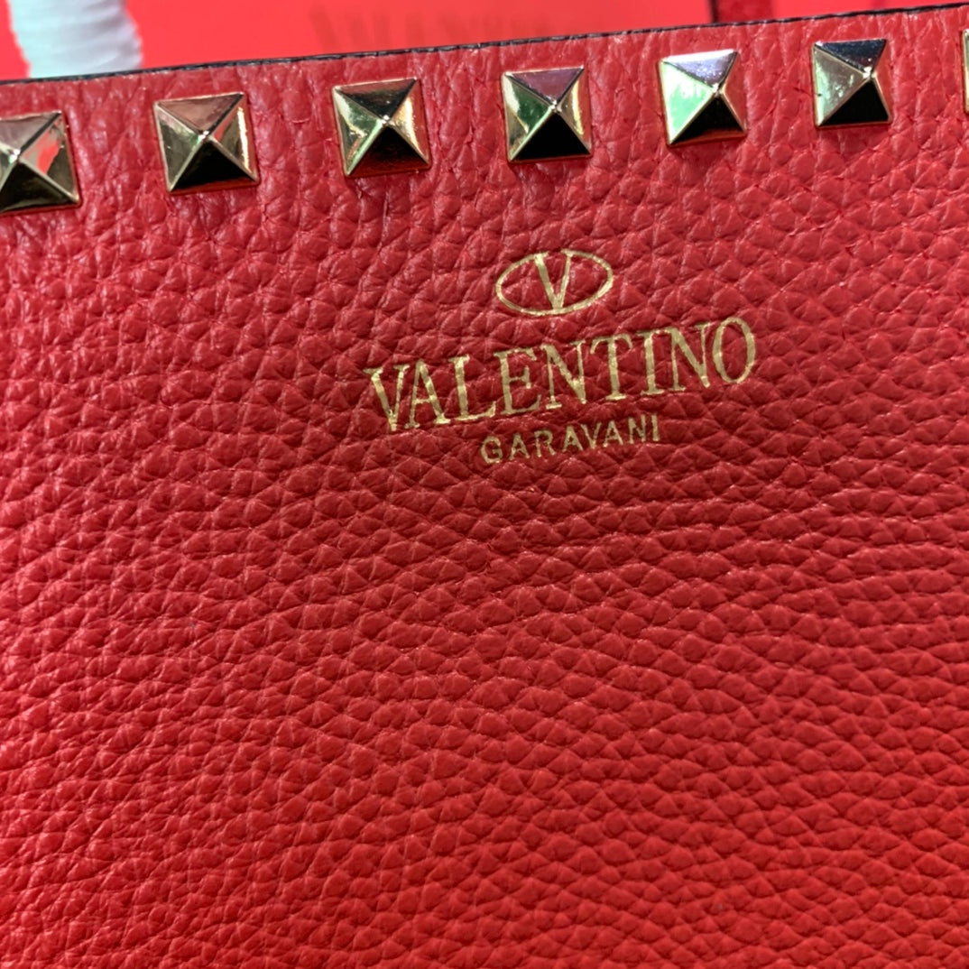 Valentino Garavani Rockstud Calfskin Grainy Tote Bag