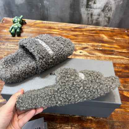 Balenciaga Furry Slide Sandals