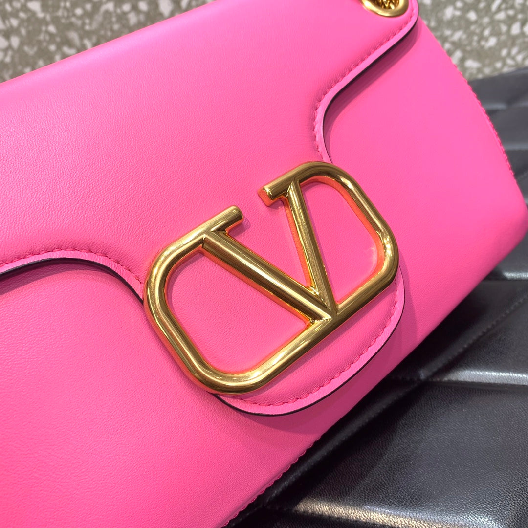 Valentino Stud Sign Nappa Shoulder  Bag