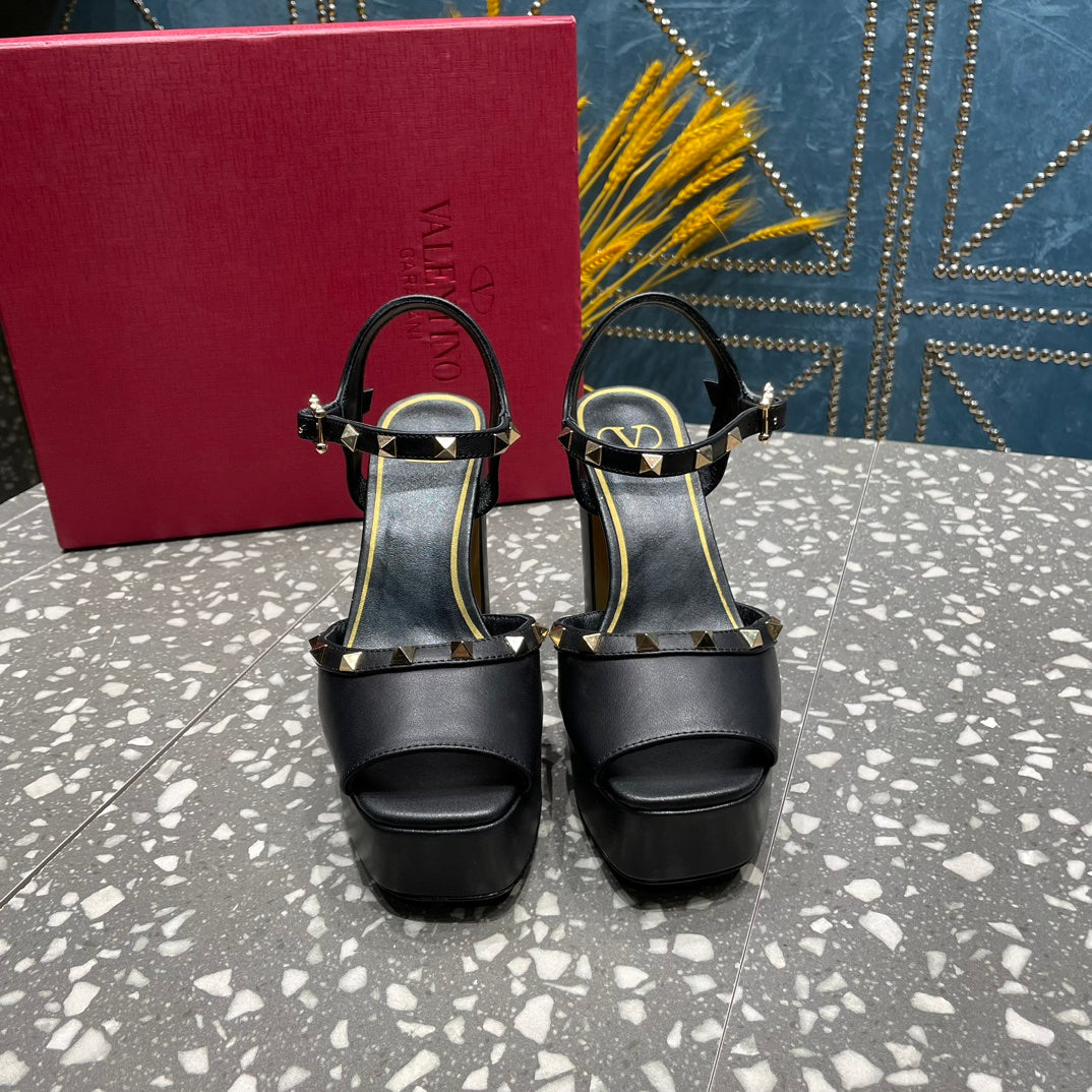 Valentino Tan-go Platform Patent Leather Sandal 155MM