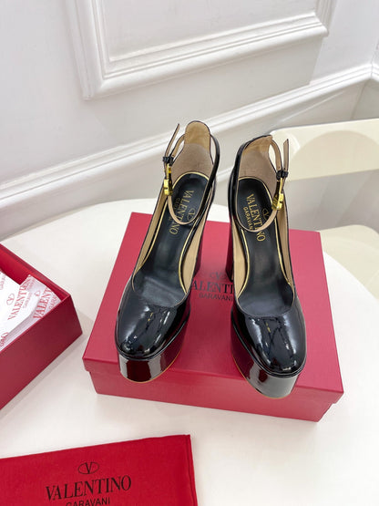 Valentino Tan-go Platform Patent Leather Sandal 155MM