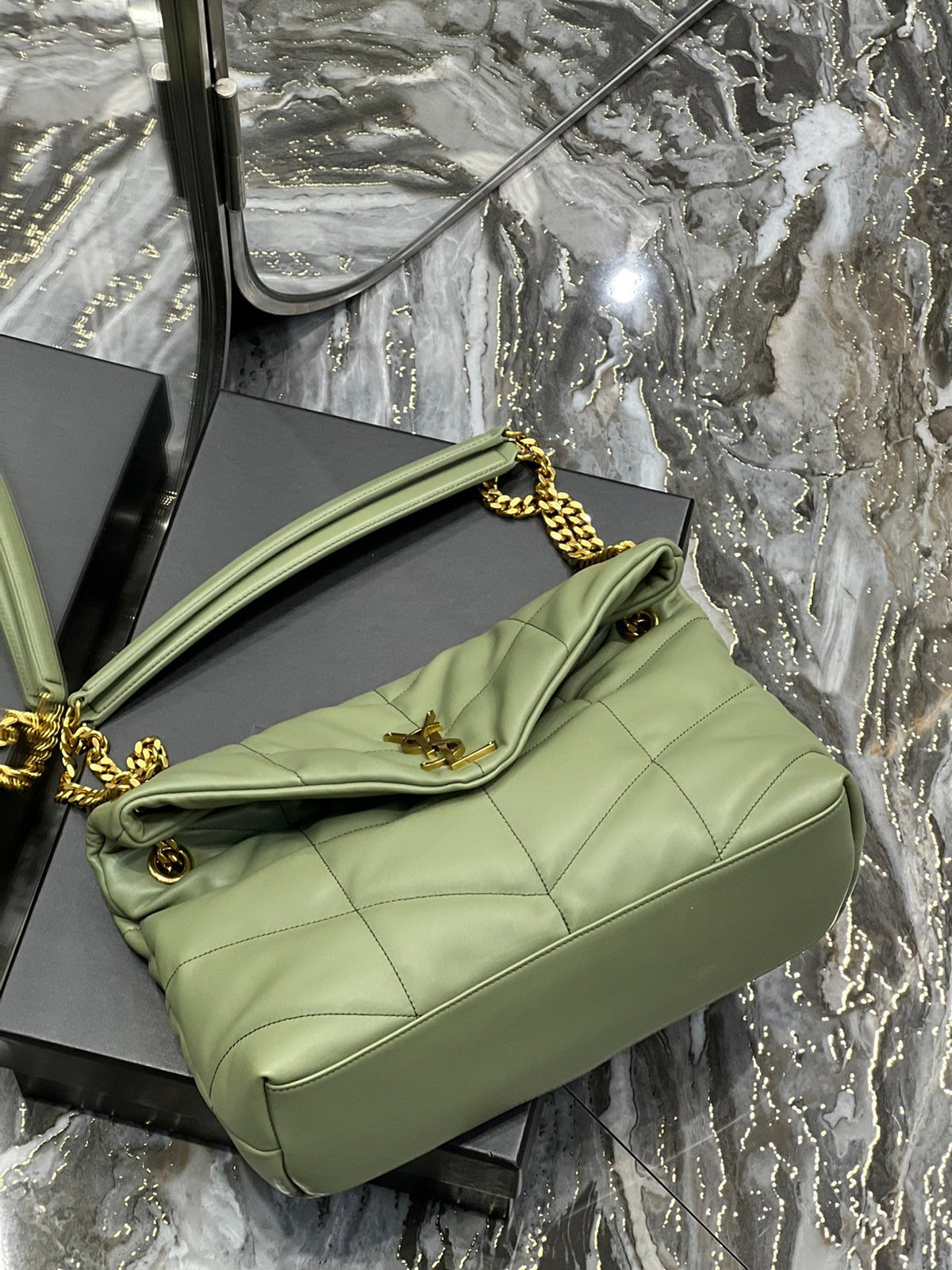 YSL PUFFER MEDIUM BAG IN QUILTED LAMBSKIN