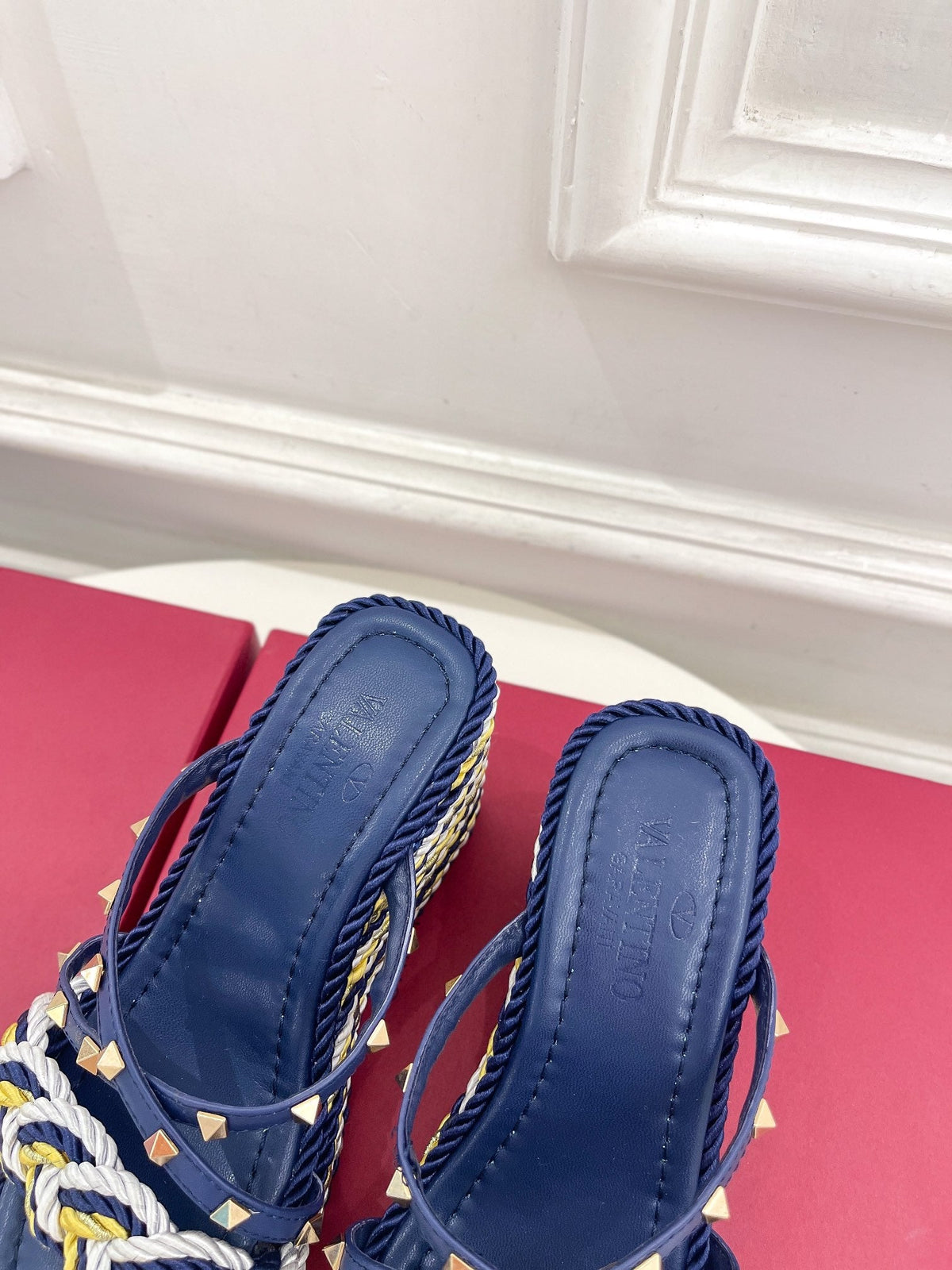 Valentino Rockstud Wedge Sandals