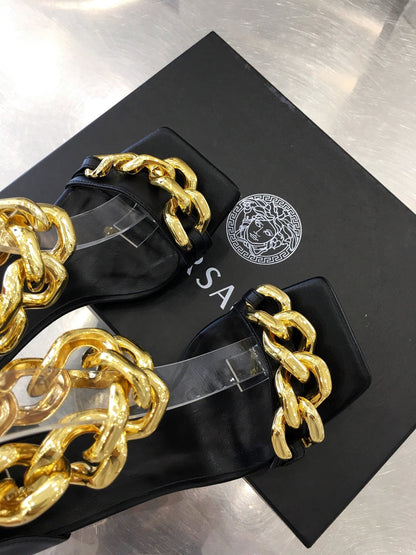 Versace  Medusa Chain Nappa Leather Sandals