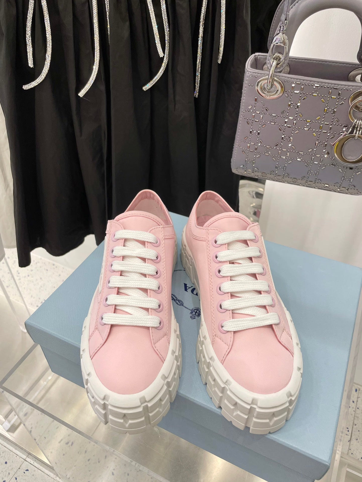 Prada Double Wheel  Nylon Gabardine Sneakers